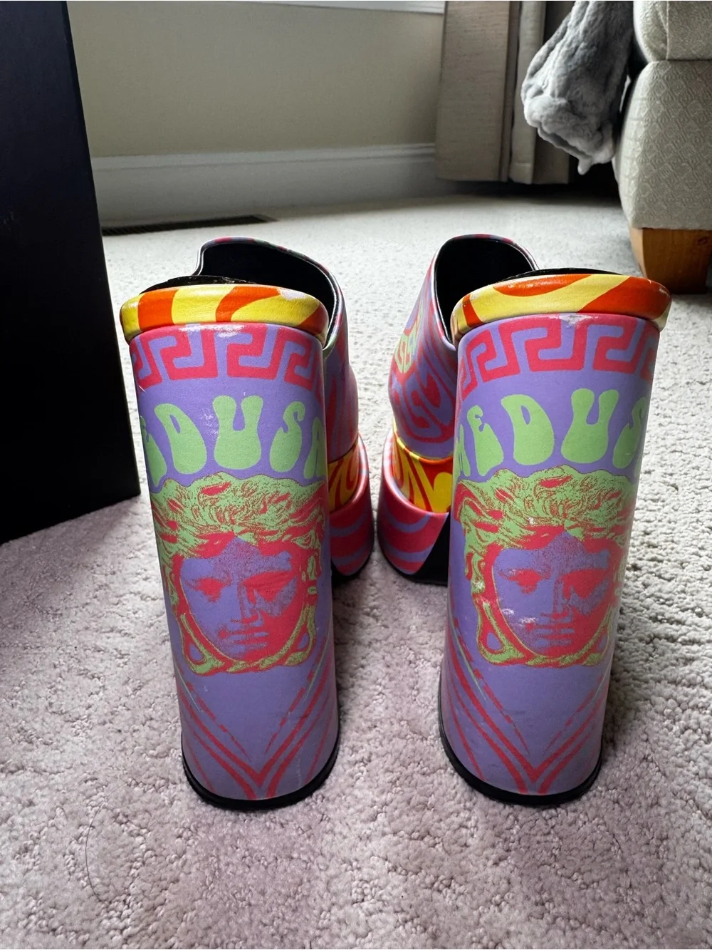 Versace Music Medusa Swirl Platform Mules - Picture 4 of 12